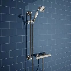 Chatsworth Traditional Crosshead Shower Bar Valve + Slider Rail Kit