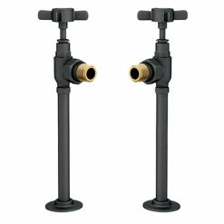 Chatsworth Anthracite Angled Traditional Radiator Valves