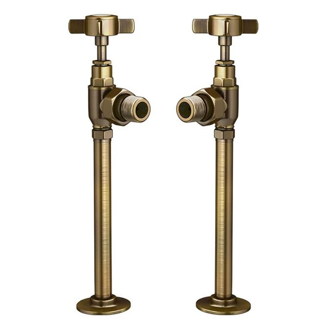 Chatsworth Antique Brass Angled Traditional Radiator Valves 1 Chatsworth Antique Brass Angled Traditional Radiator Valves