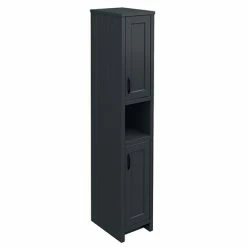Chatsworth Traditional Graphite Tall Cabinet With Matt Black Handles