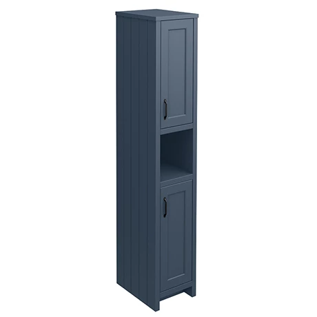 Chatsworth Traditional Blue Tall Cabinet With Matt Black Handles 1 Chatsworth Traditional Blue Tall Cabinet With Matt Black Handles