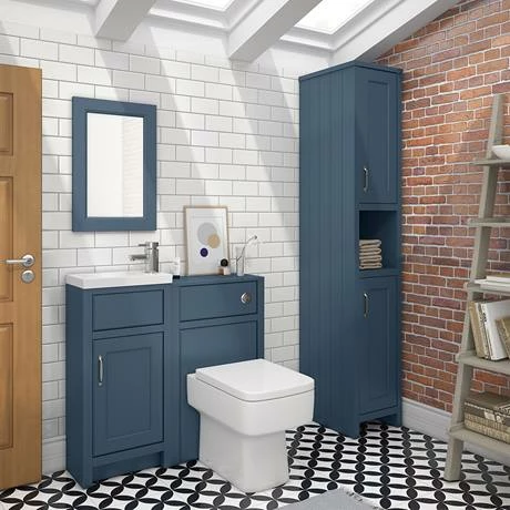 Chatsworth Traditional Blue Tall Cabinet 2 Chatsworth Traditional Blue Tall Cabinet - Image 2