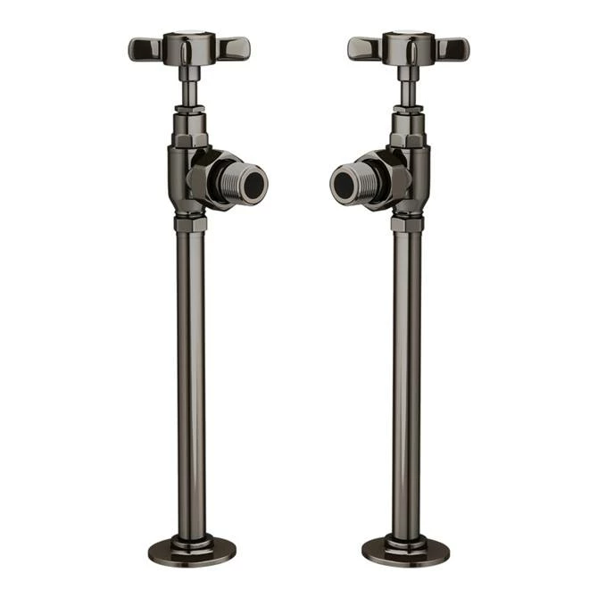 Chatsworth Black Nickel Angled Traditional Radiator Valves 1 Chatsworth Black Nickel Angled Traditional Radiator Valves