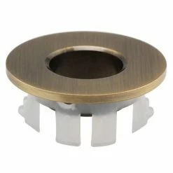Alternative view of Chatsworth Brushed Antique Brass Basin Overflow Cover Insert Hole Trim