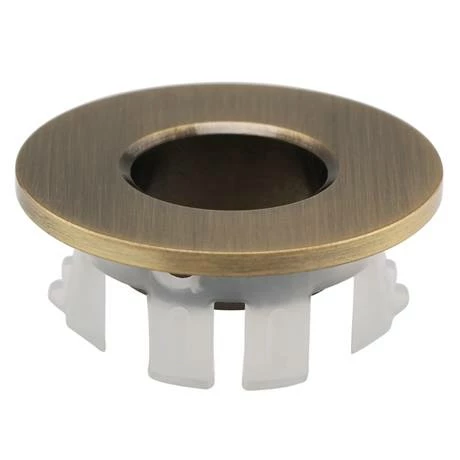 Chatsworth Brushed Antique Brass Basin Overflow Cover Insert Hole Trim 2 Chatsworth Brushed Antique Brass Basin Overflow Cover Insert Hole Trim - Image 2