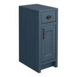 Chatsworth Blue Cupboard Unit 300mm Wide X 435mm Deep With Matt Black Handles