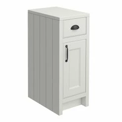 Chatsworth Grey Cupboard Unit 300mm Wide X 435mm Deep With Matt Black Handles