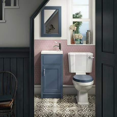 Chatsworth Traditional Blue Small Vanity - 400mm Wide 7 Chatsworth Traditional Blue Small Vanity - 400mm Wide - Image 7