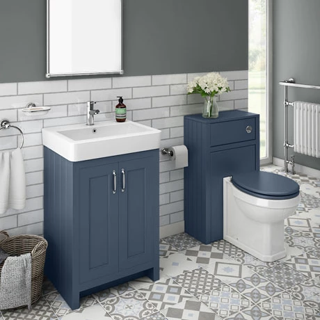 Chatsworth Traditional Blue Sink Vanity Unit + Toilet Package 1 Chatsworth Traditional Blue Sink Vanity Unit + Toilet Package