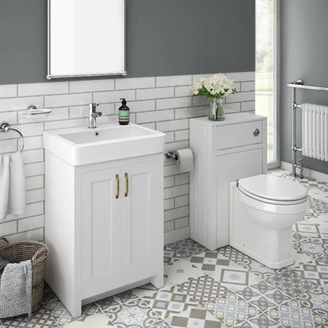 Chatsworth Traditional White Sink Vanity Unit + Toilet Package 1 Chatsworth Traditional White Sink Vanity Unit + Toilet Package