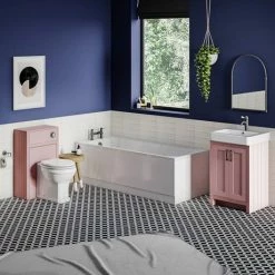 Chatsworth Traditional Dusky Pink Vanity - 560mm Wide With Matt Black Handles 6 Chatsworth Traditional Dusky Pink Vanity - 560mm Wide With Matt Black Handles -Chatsworth Shop C56DPKMB detail3 460