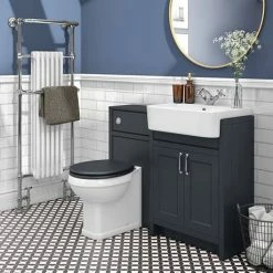 Alternative view of Chatsworth Traditional Graphite Semi-Recessed Vanity - 600mm Wide