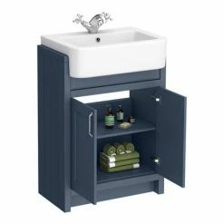 Chatsworth Traditional Blue Semi-Recessed Vanity - 600mm Wide 9 Chatsworth Traditional Blue Semi-Recessed Vanity - 600mm Wide -Chatsworth Shop C600SRBLU d2 460