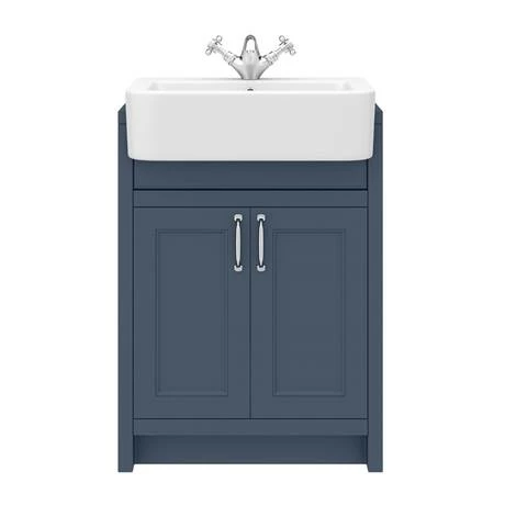 Chatsworth Traditional Blue Semi-Recessed Vanity - 600mm Wide 5 Chatsworth Traditional Blue Semi-Recessed Vanity - 600mm Wide - Image 5