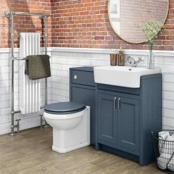 Alternative view of Chatsworth Traditional Blue Semi-Recessed Vanity - 600mm Wide