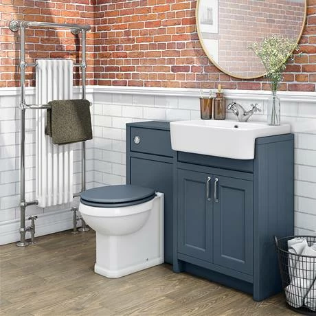 Chatsworth Traditional Blue Semi-Recessed Vanity - 600mm Wide 2 Chatsworth Traditional Blue Semi-Recessed Vanity - 600mm Wide - Image 2