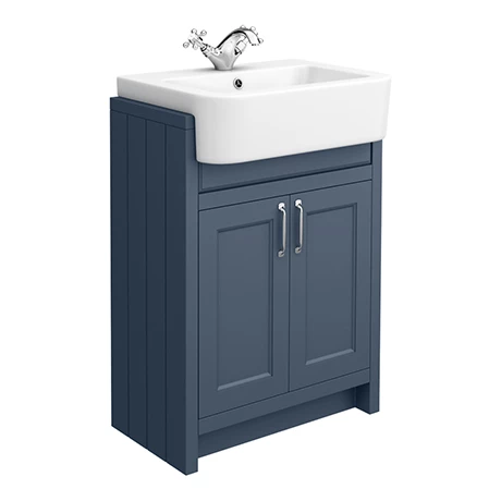 Chatsworth Traditional Blue Semi-Recessed Vanity - 600mm Wide 1 Chatsworth Traditional Blue Semi-Recessed Vanity - 600mm Wide
