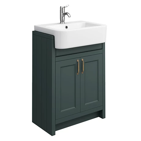 Chatsworth Traditional Green Semi-Recessed Vanity - 600mm Wide 1 Chatsworth Traditional Green Semi-Recessed Vanity - 600mm Wide