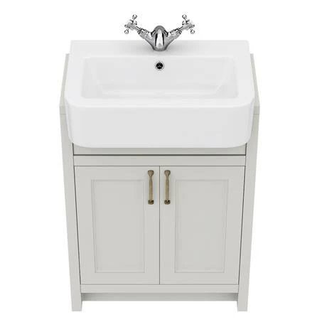 Chatsworth Traditional Grey Semi-Recessed Vanity - 600mm Wide 4 Chatsworth Traditional Grey Semi-Recessed Vanity - 600mm Wide - Image 4