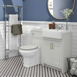 Alternative view of Chatsworth Traditional Grey Semi-Recessed Vanity - 600mm Wide