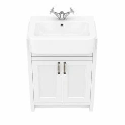 Chatsworth Traditional White Semi-Recessed Vanity - 600mm Wide 10 Chatsworth Traditional White Semi-Recessed Vanity - 600mm Wide -Chatsworth Shop C600SRWHT D3 460