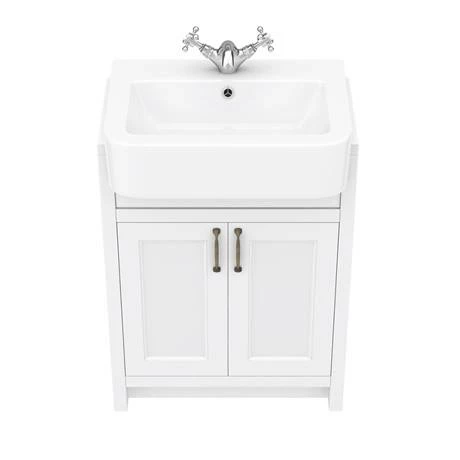 Chatsworth Traditional White Semi-Recessed Vanity - 600mm Wide 4 Chatsworth Traditional White Semi-Recessed Vanity - 600mm Wide - Image 4