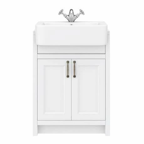 Chatsworth Traditional White Semi-Recessed Vanity - 600mm Wide 5 Chatsworth Traditional White Semi-Recessed Vanity - 600mm Wide - Image 5