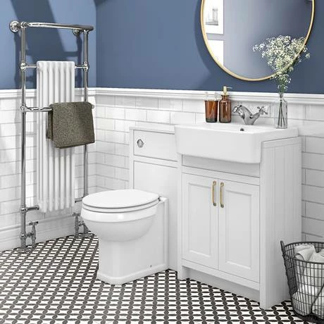Chatsworth Traditional White Semi-Recessed Vanity - 600mm Wide 2 Chatsworth Traditional White Semi-Recessed Vanity - 600mm Wide - Image 2