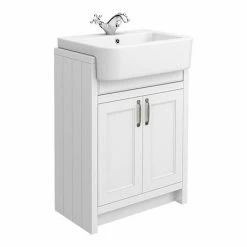 Chatsworth Traditional White Semi-Recessed Vanity - 600mm Wide
