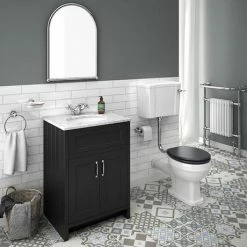 Chatsworth Graphite 610mm Vanity With White Marble Basin Top 10 Chatsworth Graphite 610mm Vanity With White Marble Basin Top -Chatsworth Shop C610BLK WHT n d4 460