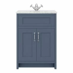 Alternative view of Chatsworth Blue 610mm Vanity With White Marble Basin Top