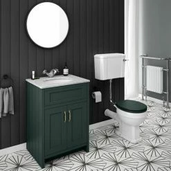 Chatsworth Green 610mm Vanity With White Marble Basin Top 7 Chatsworth Green 610mm Vanity With White Marble Basin Top -Chatsworth Shop C610GRN WHT d4 460