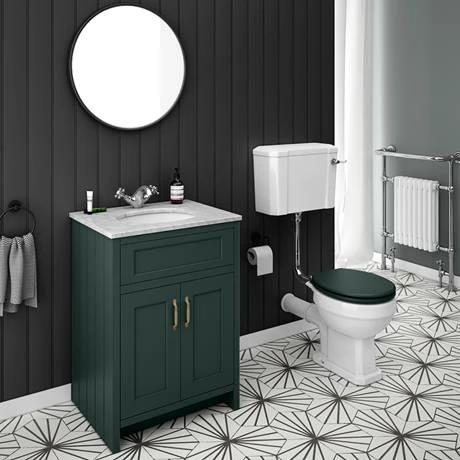 Chatsworth Green 610mm Vanity With White Marble Basin Top 4 Chatsworth Green 610mm Vanity With White Marble Basin Top - Image 4