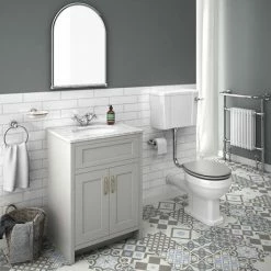 Chatsworth Grey 610mm Vanity With White Marble Basin Top 9 Chatsworth Grey 610mm Vanity With White Marble Basin Top -Chatsworth Shop C610GRY WHT n d2 460
