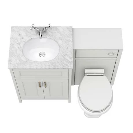 Chatsworth White Marble Traditional Grey Vanity Unit + Toilet Package 5 Chatsworth White Marble Traditional Grey Vanity Unit + Toilet Package - Image 5