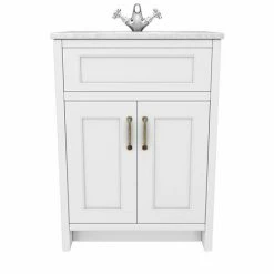 Chatsworth White 610mm Vanity With White Marble Basin Top -Chatsworth Shop C610WHT WHT n d2 460