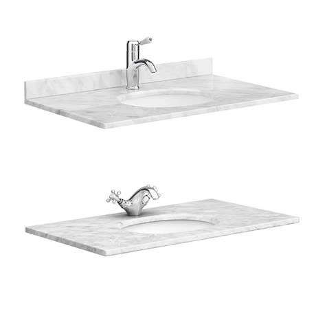 Chatsworth Blue 810mm Vanity With White Marble Basin Top 3 Chatsworth Blue 810mm Vanity With White Marble Basin Top - Image 3