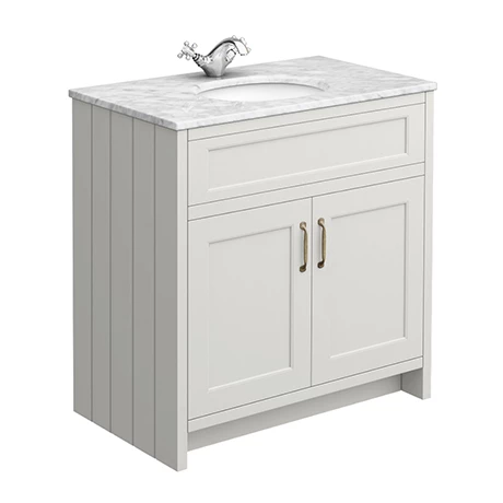 Chatsworth Grey 810mm Vanity With White Marble Basin Top 1 Chatsworth Grey 810mm Vanity With White Marble Basin Top