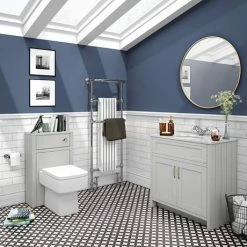 Alternative view of Chatsworth Grey 810mm Vanity With White Marble Basin Top