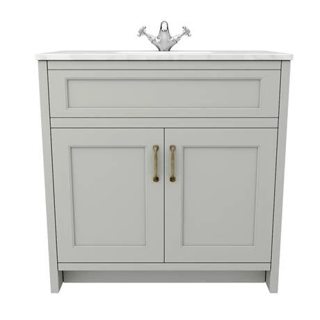 Chatsworth Grey 810mm Vanity With White Marble Basin Top 4 Chatsworth Grey 810mm Vanity With White Marble Basin Top - Image 4