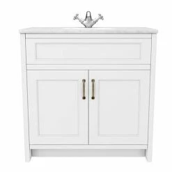 Chatsworth White 810mm Vanity With White Marble Basin Top 8 Chatsworth White 810mm Vanity With White Marble Basin Top -Chatsworth Shop C810WHT WHT n d1 460