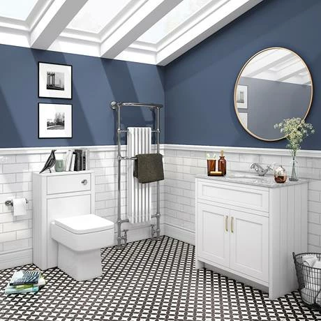 Chatsworth White 810mm Vanity With White Marble Basin Top 5 Chatsworth White 810mm Vanity With White Marble Basin Top - Image 5