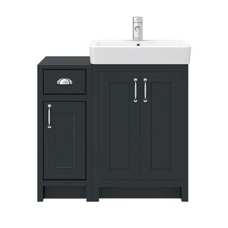 Chatsworth Traditional Graphite 560mm Vanity Sink + 300mm Cupboard Unit 6 Chatsworth Traditional Graphite 560mm Vanity Sink + 300mm Cupboard Unit - Image 6
