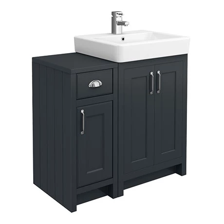 Chatsworth Traditional Graphite 560mm Vanity Sink + 300mm Cupboard Unit 1 Chatsworth Traditional Graphite 560mm Vanity Sink + 300mm Cupboard Unit