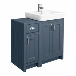 Chatsworth Traditional Blue 560mm Vanity Sink + 300mm Cupboard Unit