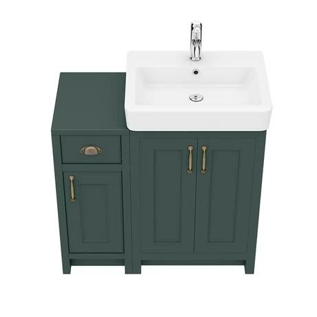 Chatsworth Traditional Green 560mm Vanity Sink + 300mm Cupboard Unit 6 Chatsworth Traditional Green 560mm Vanity Sink + 300mm Cupboard Unit - Image 6