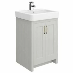 Alternative view of Chatsworth Traditional Grey 560mm Vanity Sink + 300mm Cupboard Unit