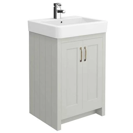 Chatsworth Traditional Grey 560mm Vanity Sink + 300mm Cupboard Unit 2 Chatsworth Traditional Grey 560mm Vanity Sink + 300mm Cupboard Unit - Image 2