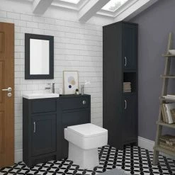 Chatsworth Traditional Cloakroom Vanity Unit Suite - Graphite 9 Chatsworth Traditional Cloakroom Vanity Unit Suite - Graphite -Chatsworth Shop C900BLK n d2 460