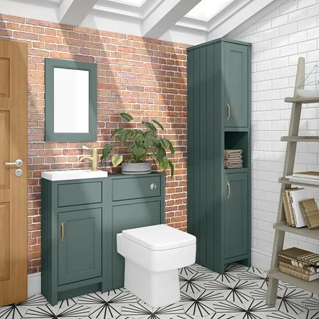 Chatsworth Traditional Cloakroom Vanity Unit Suite - Green 3 Chatsworth Traditional Cloakroom Vanity Unit Suite - Green - Image 3